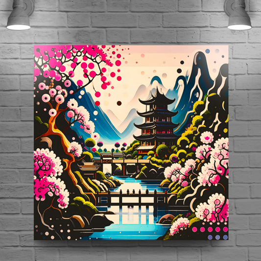 Oriental Abstract 4, Printed On Canvas, Vivid Colours, Box Canvas, Unique Image, A Gift To Last A Lifetime...