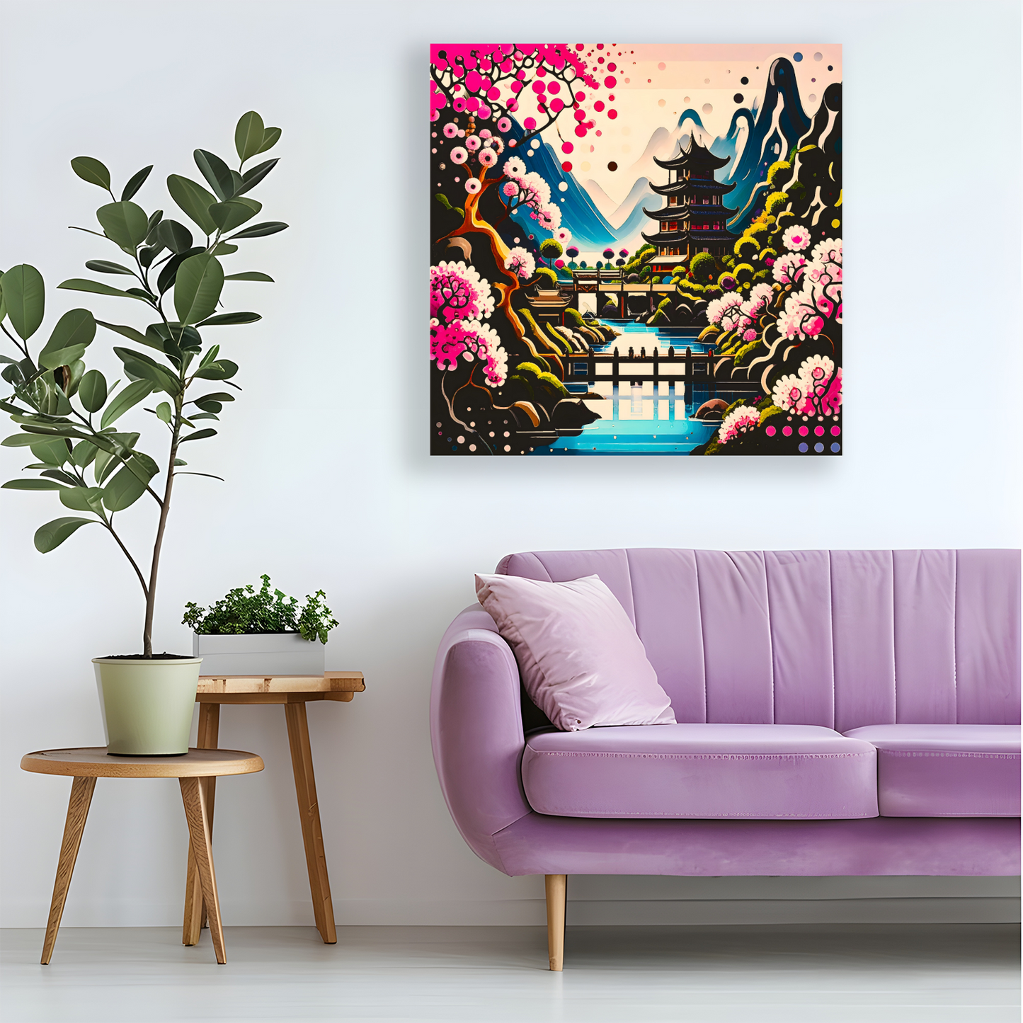 Oriental Abstract 4, Printed On Canvas, Vivid Colours, Box Canvas, Unique Image, A Gift To Last A Lifetime...