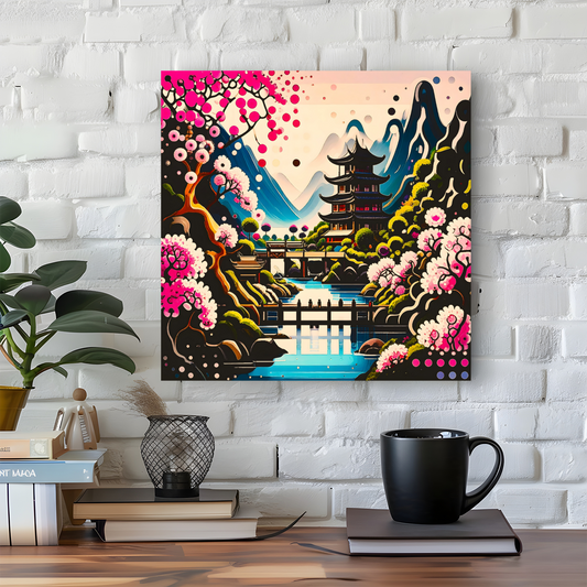 Oriental Abstract 4, Printed On Canvas, Vivid Colours, Box Canvas, Unique Image, A Gift To Last A Lifetime...