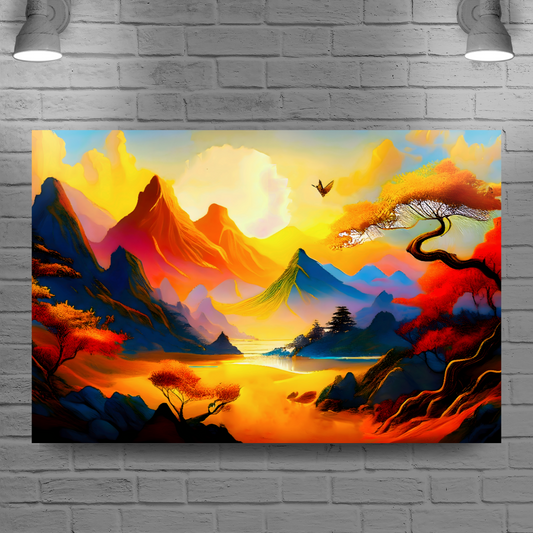 Fantasy Landscape FLC5, Printed On High Quality Canvas, Unique Image, A Gift For A Lifetime...