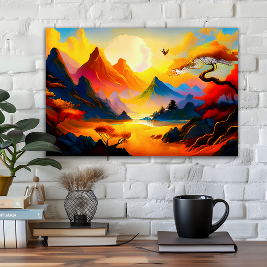 Fantasy Landscape FLC5, Printed On High Quality Canvas, Unique Image, A Gift For A Lifetime...