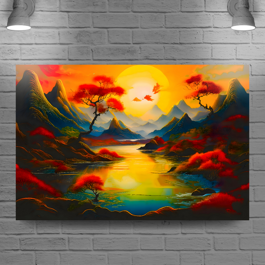 Fantasy Landscape FLC6, Printed On High Quality Canvas, Unique Image, A Gift For A Lifetime...