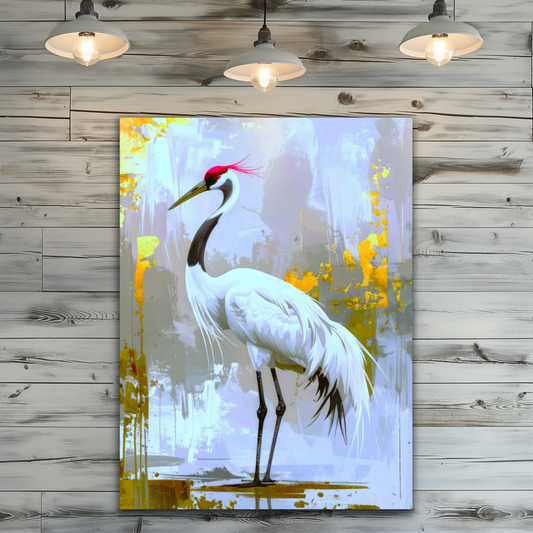 White Crane CM1,  Printed on gloss aluminium to enhance colour and detail. A gift that will endure a lifetime...