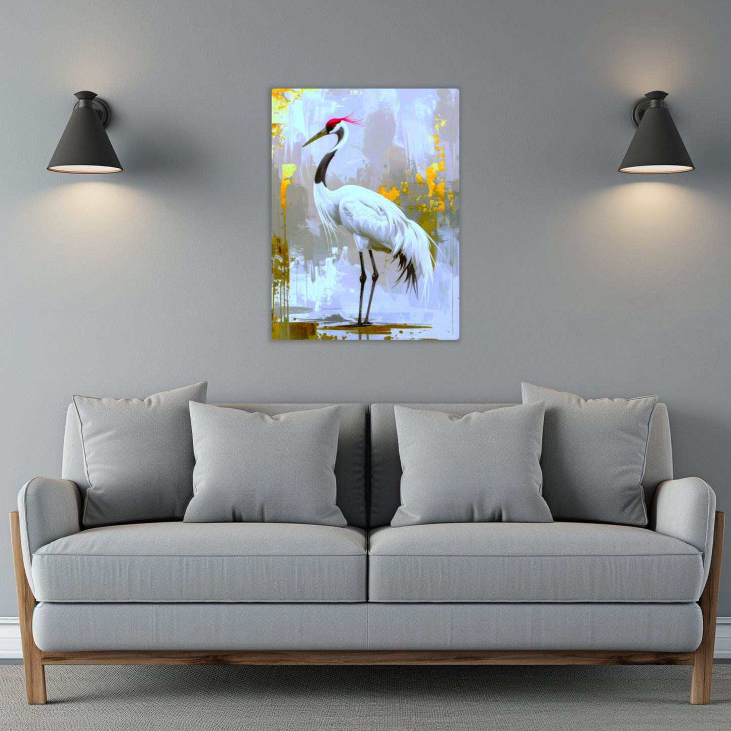 White Crane CM1,  Printed on gloss aluminium to enhance colour and detail. A gift that will endure a lifetime...