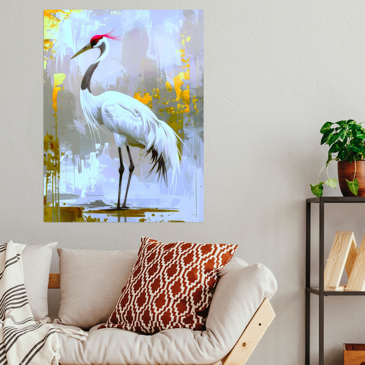 White Crane CM1,  Printed on gloss aluminium to enhance colour and detail. A gift that will endure a lifetime...