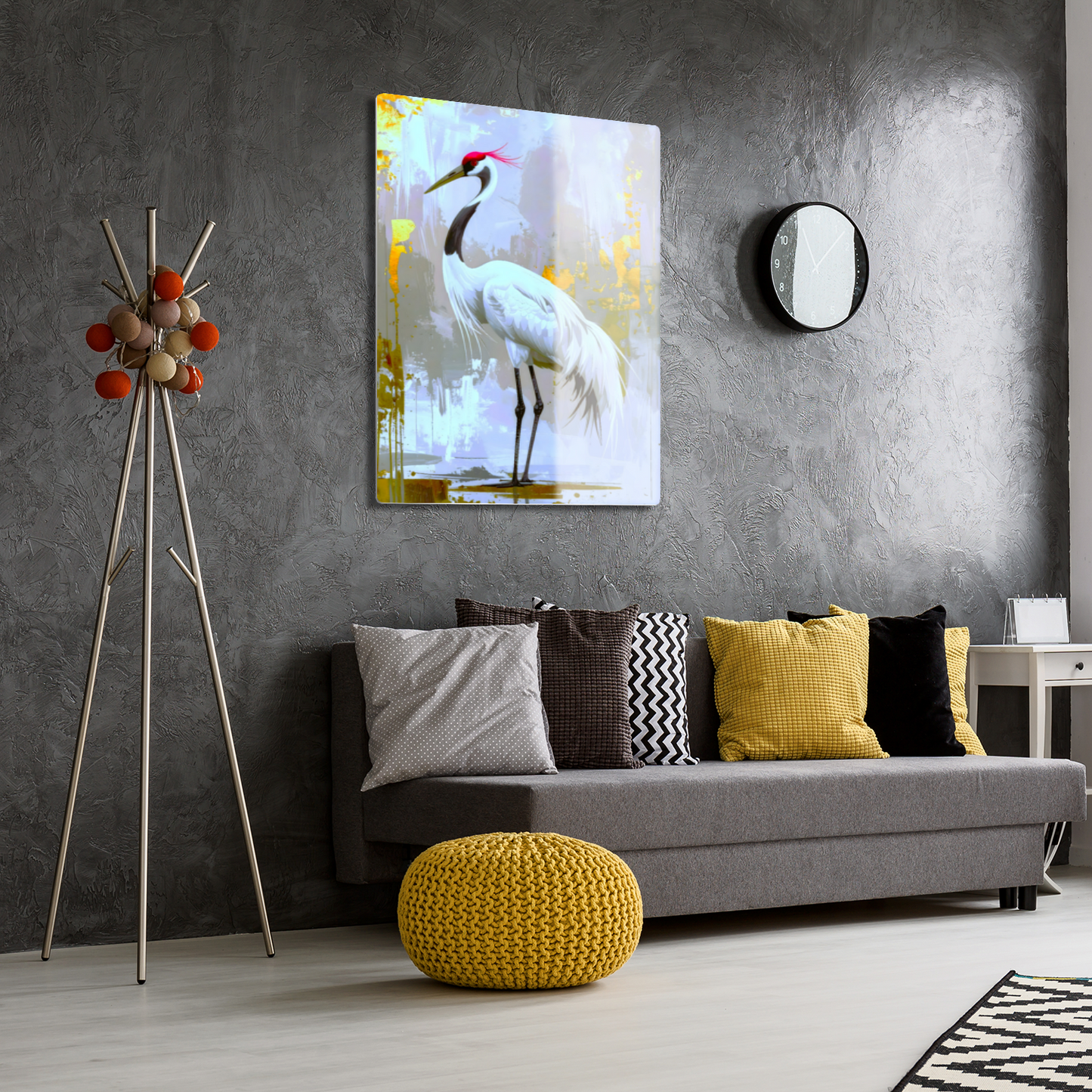 White Crane CM1,  Printed on gloss aluminium to enhance colour and detail. A gift that will endure a lifetime...