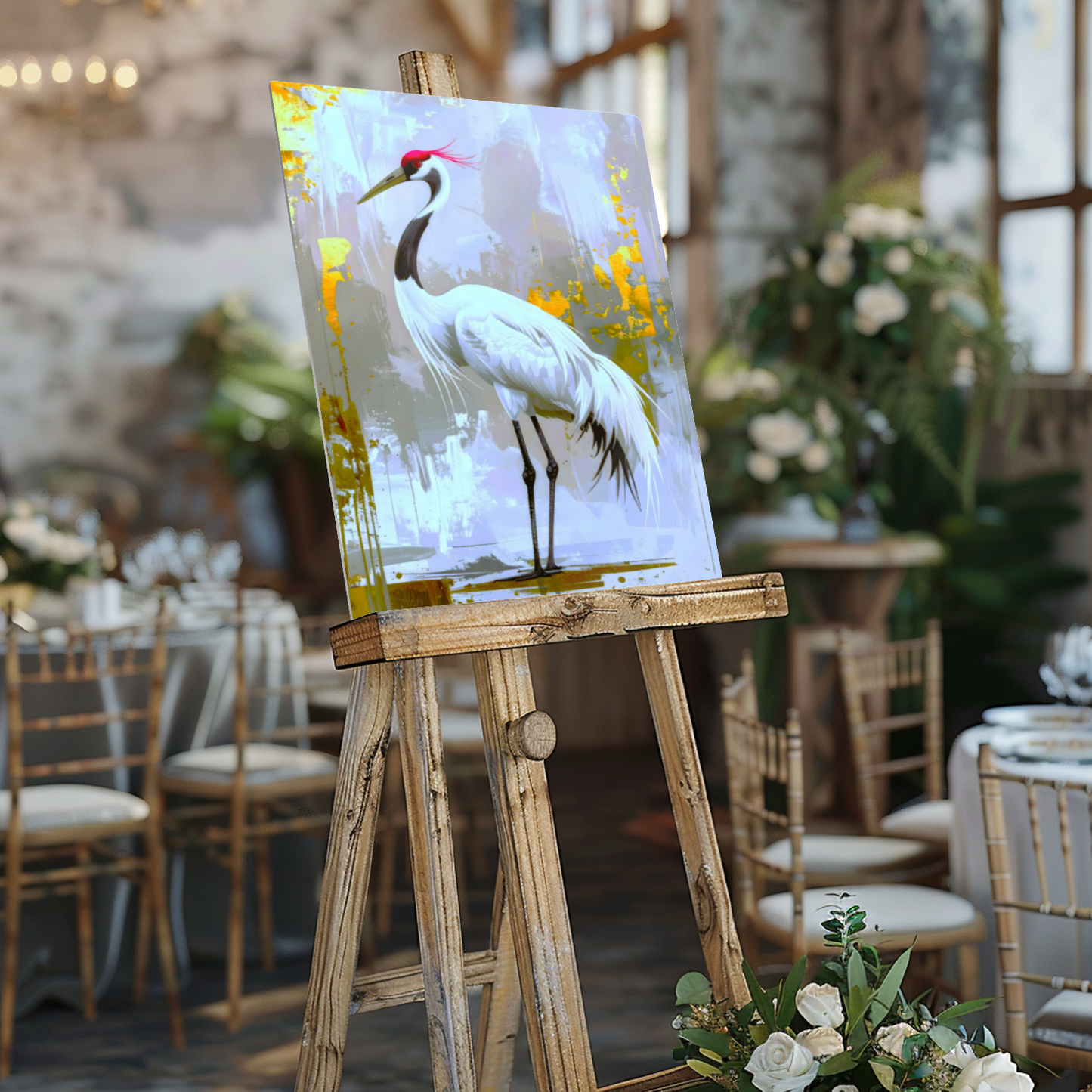 White Crane CM1,  Printed on gloss aluminium to enhance colour and detail. A gift that will endure a lifetime...