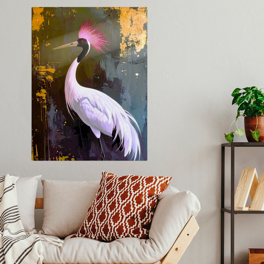White Crane CM2, Printed on aluminium to enhance colour and detail. A gift that will endure a lifetime...