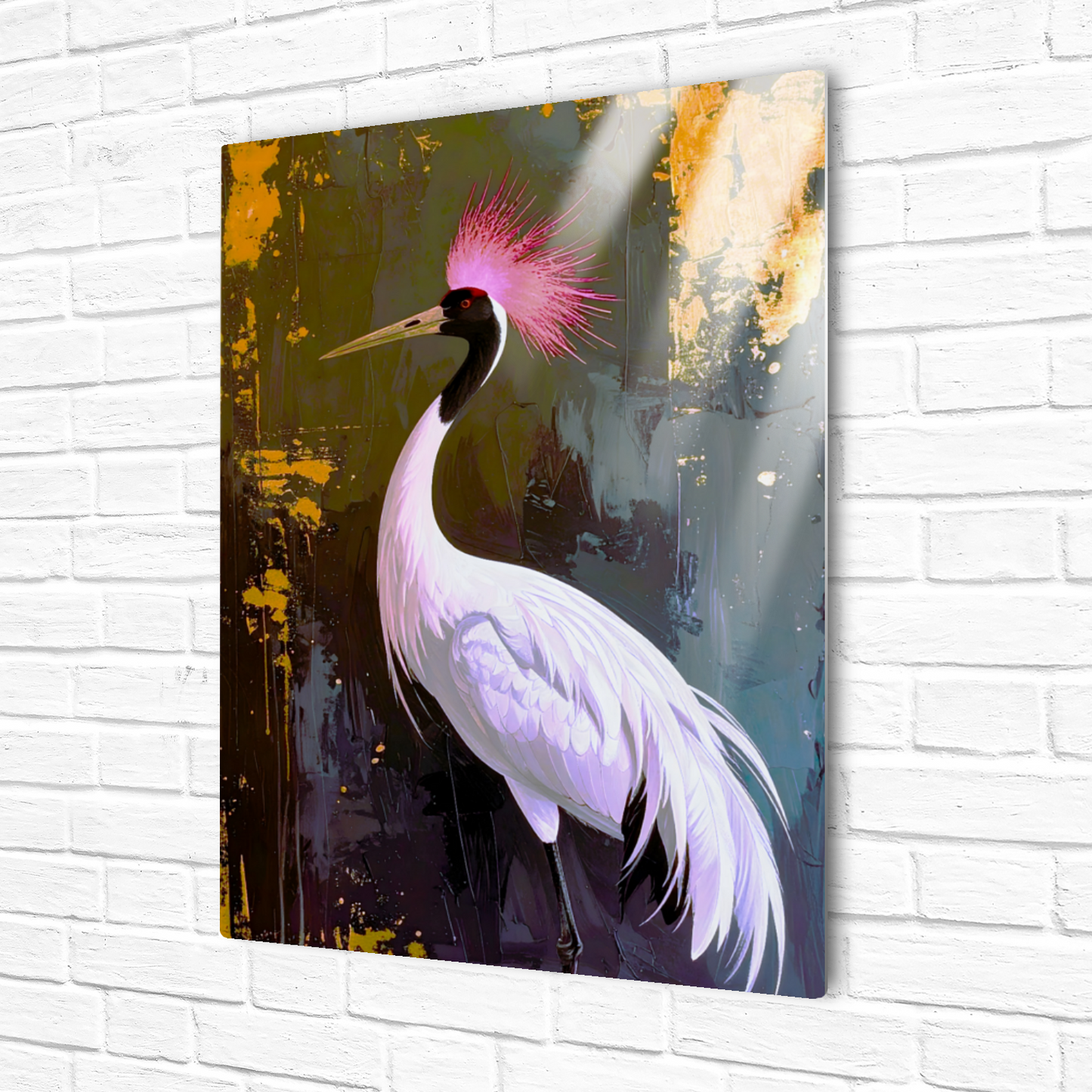 White Crane CM2, Printed on aluminium to enhance colour and detail. A gift that will endure a lifetime...