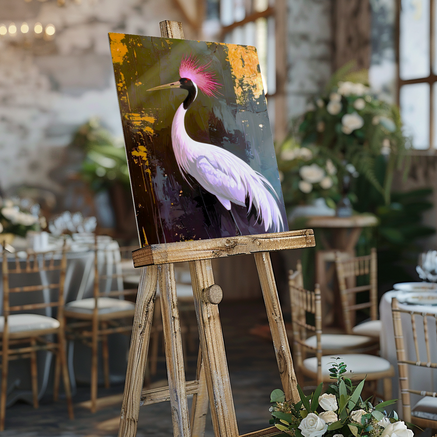 White Crane CM2, Printed on aluminium to enhance colour and detail. A gift that will endure a lifetime...