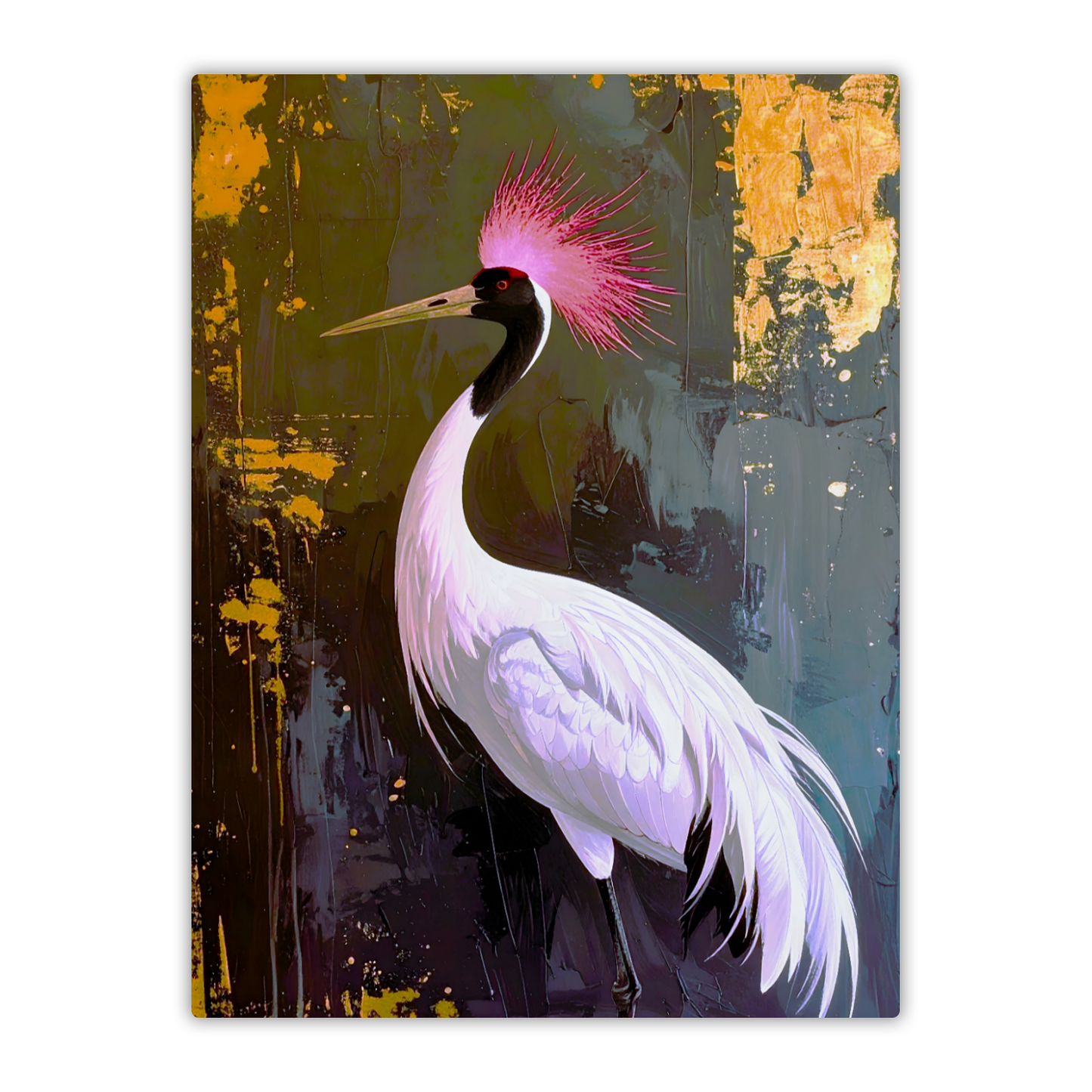 White Crane CM2, Printed on aluminium to enhance colour and detail. A gift that will endure a lifetime...