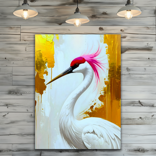 White Crane CM3, Printed on aluminium to enhance colour and detail. A gift that will endure a lifetime...