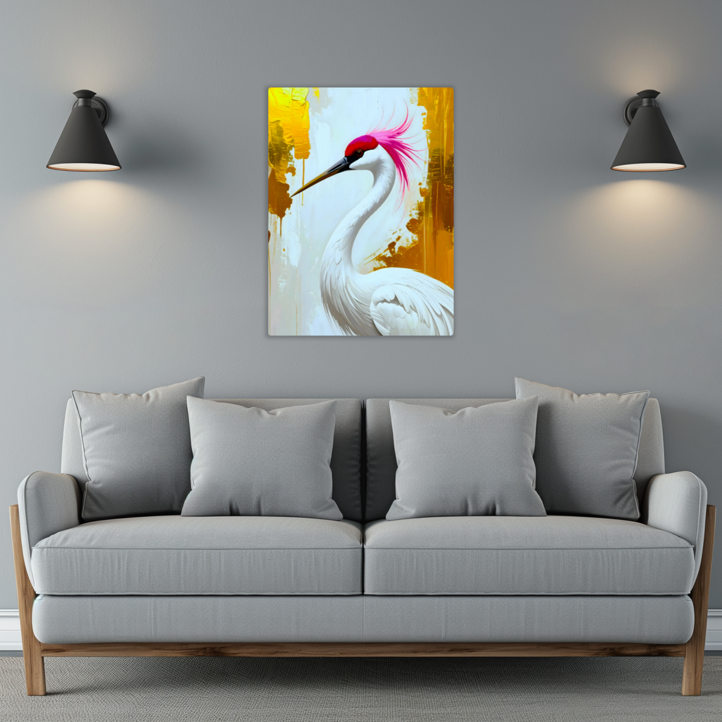 White Crane CM3, Printed on aluminium to enhance colour and detail. A gift that will endure a lifetime...