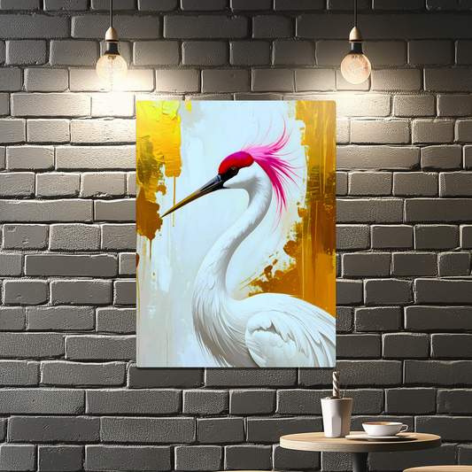 White Crane CM3, Printed on aluminium to enhance colour and detail. A gift that will endure a lifetime...