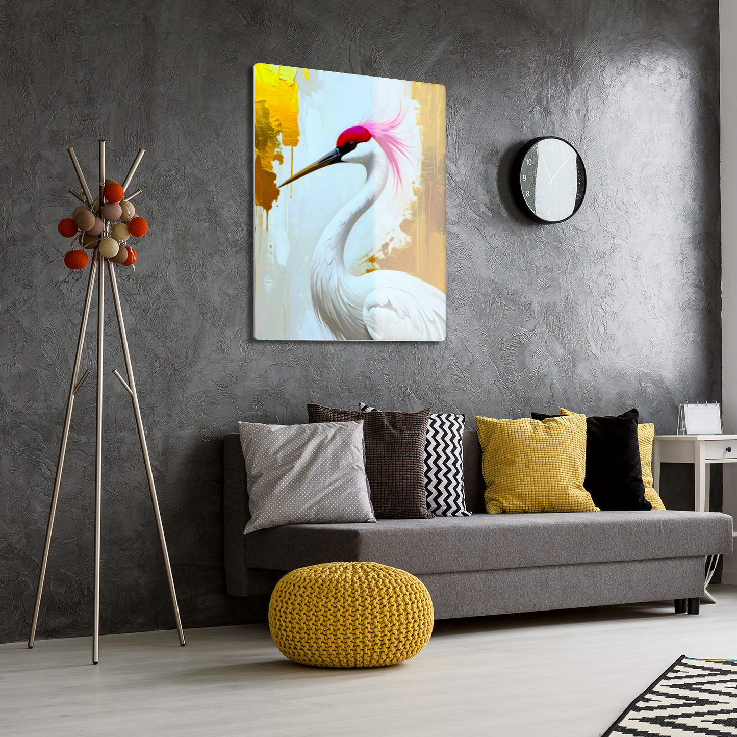 White Crane CM3, Printed on aluminium to enhance colour and detail. A gift that will endure a lifetime...
