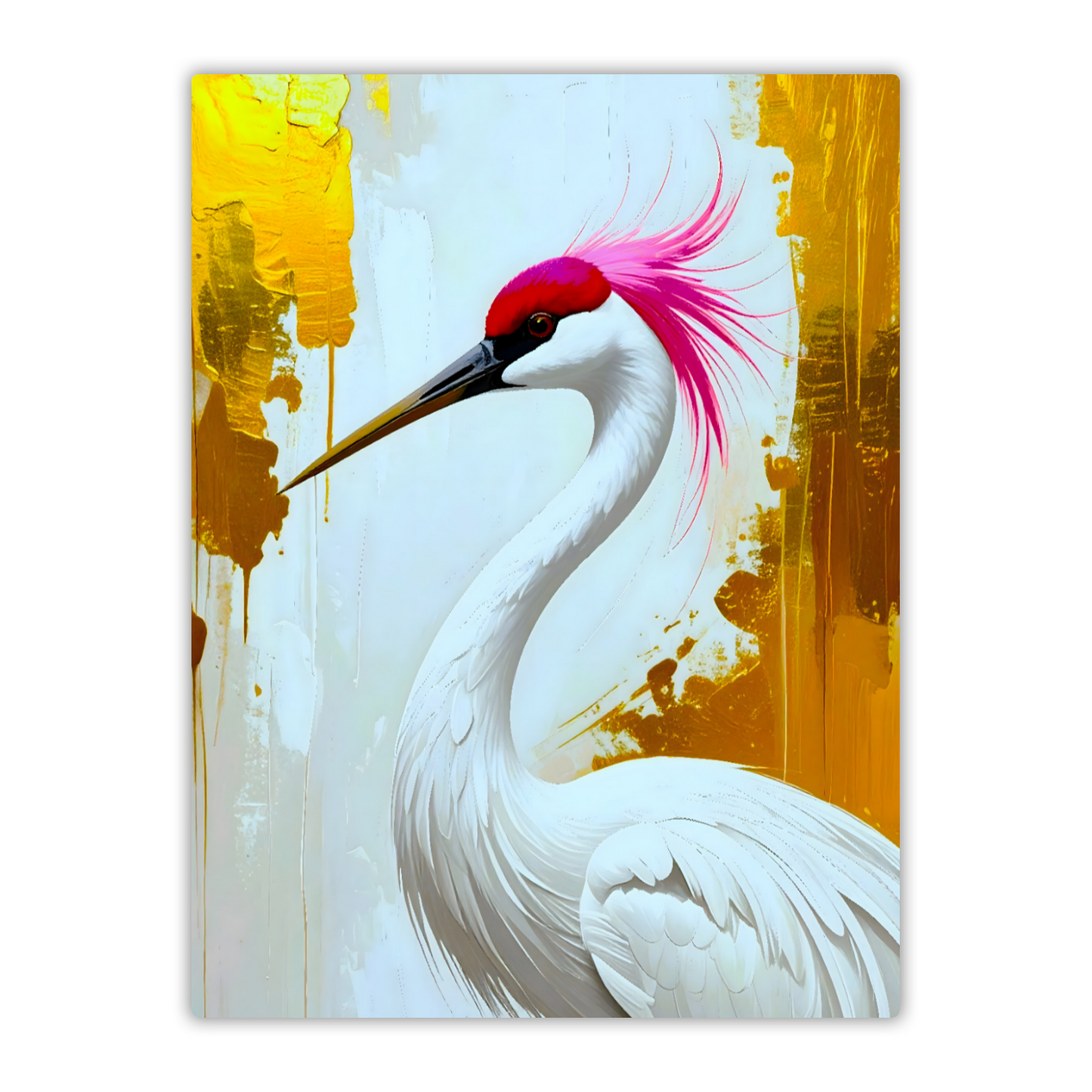 White Crane CM3, Printed on aluminium to enhance colour and detail. A gift that will endure a lifetime...