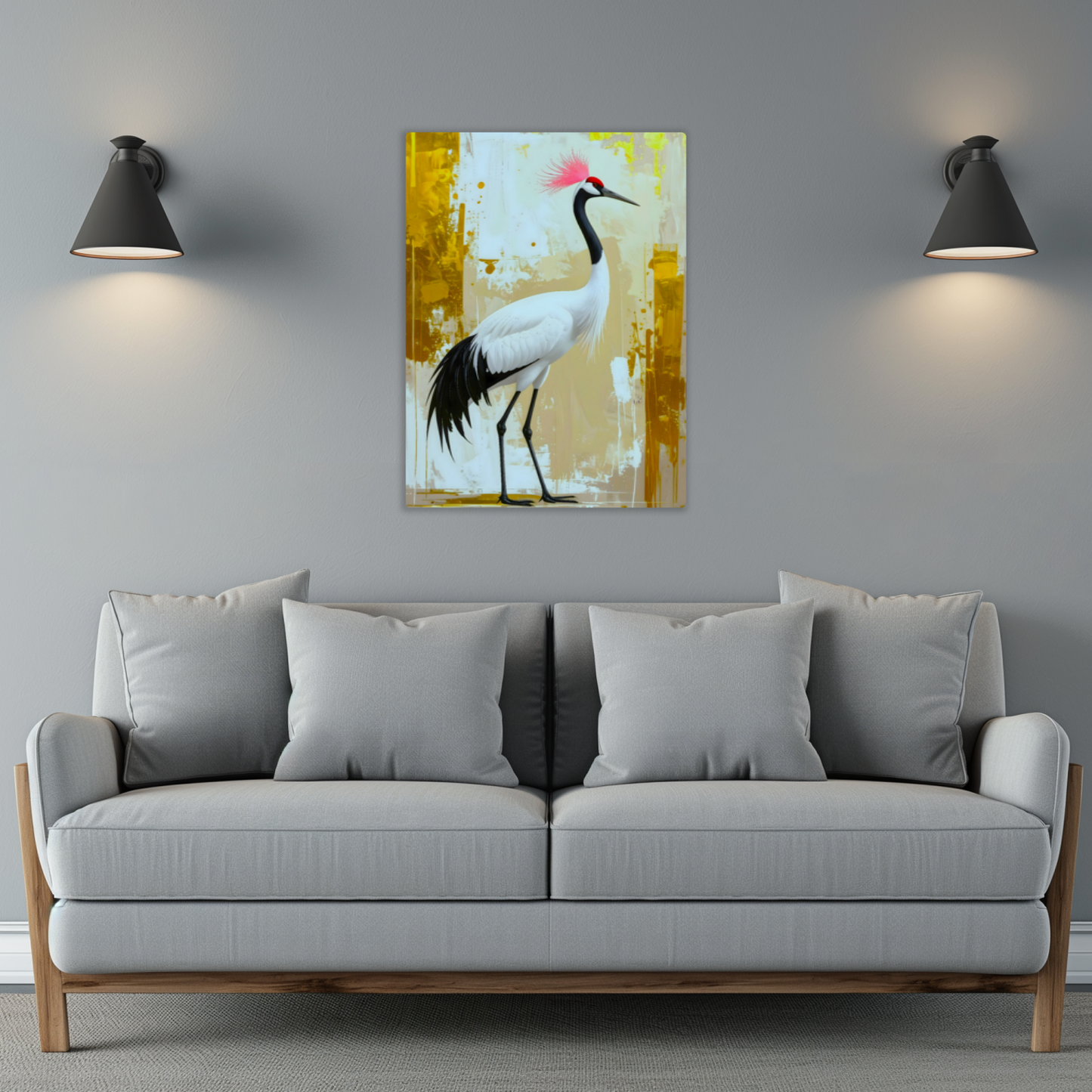 White Crane CM4, Printed on gloss aluminium to enhance colour and detail, unique print, an enduring gift...
