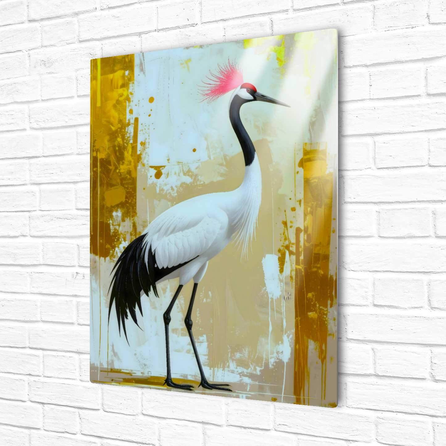 White Crane CM4, Printed on gloss aluminium to enhance colour and detail, unique print, an enduring gift...