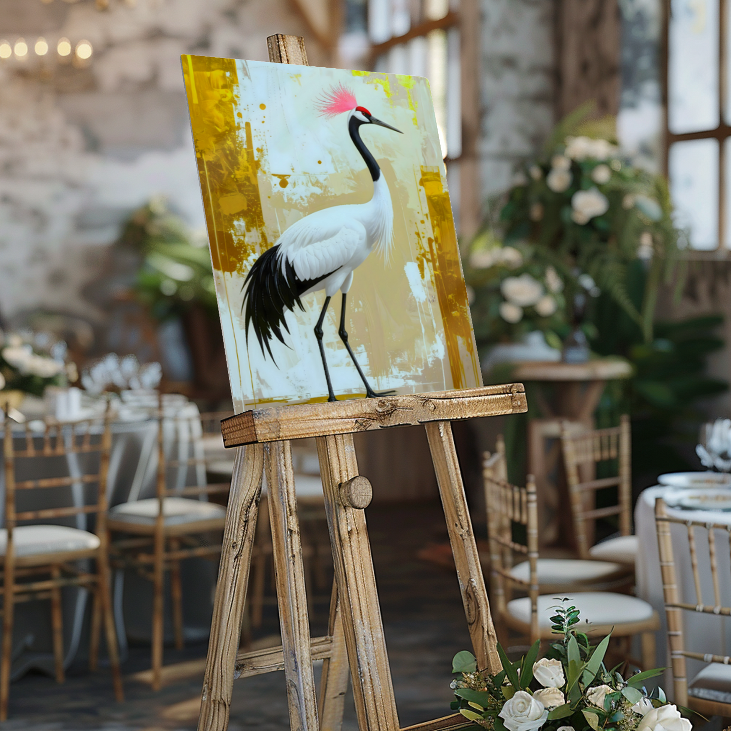 White Crane CM4, Printed on gloss aluminium to enhance colour and detail, unique print, an enduring gift...