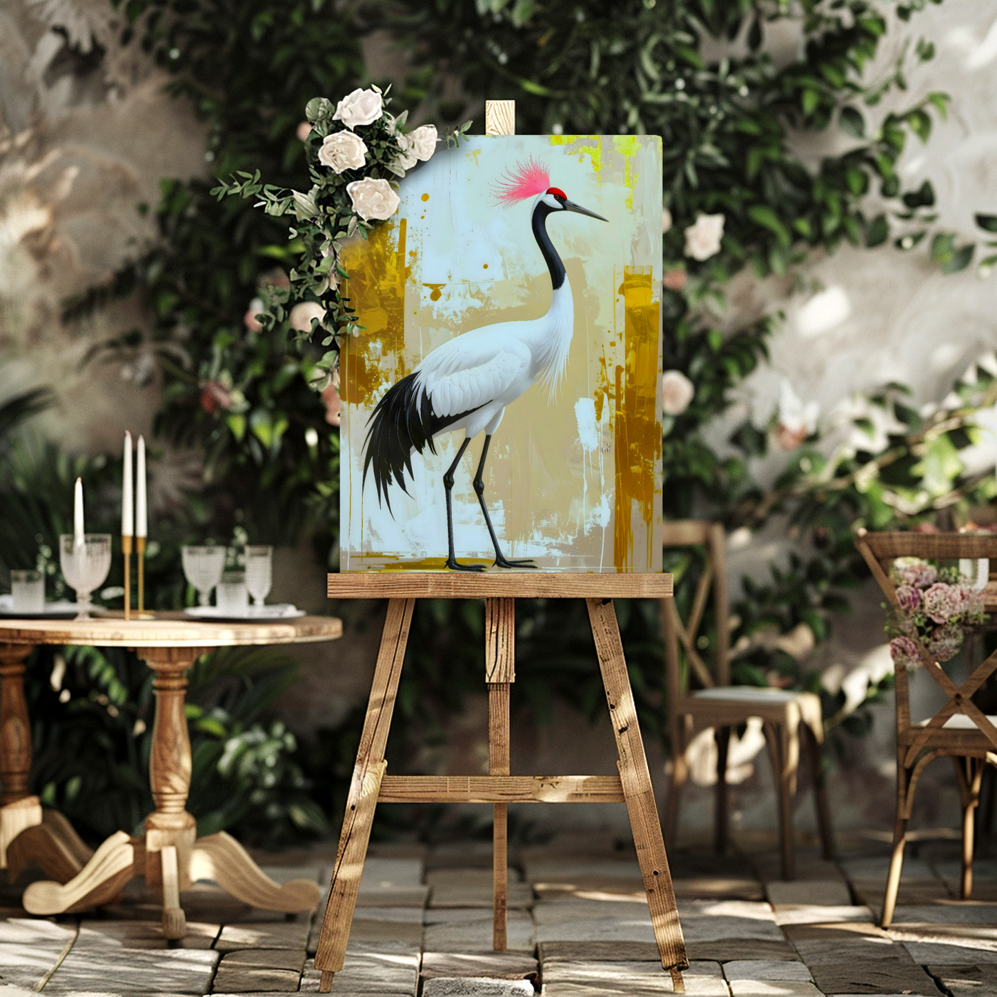White Crane CM4, Printed on gloss aluminium to enhance colour and detail, unique print, an enduring gift...