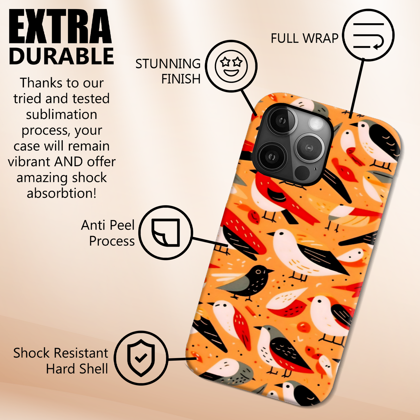 A Bird In The Hand 2, MagSafe Tough iPhone Case, Full Wrap Technology, Crafted From Premium Polycarbonate, Unique Image...