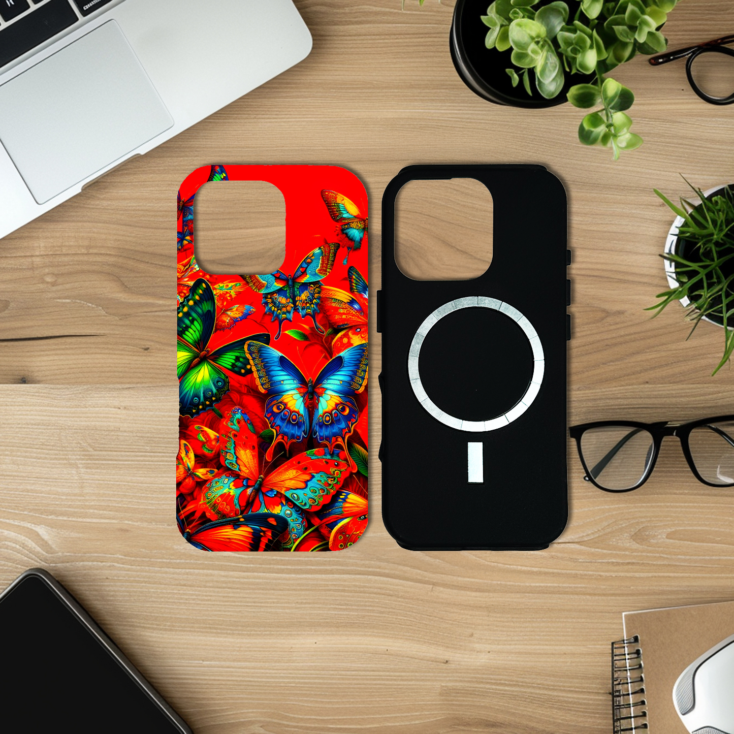 Butterfly BU4, MagSafe Tough iPhone Case, Full Wrap Technology, Crafted From Premium Polycarbonate, Unique Image...