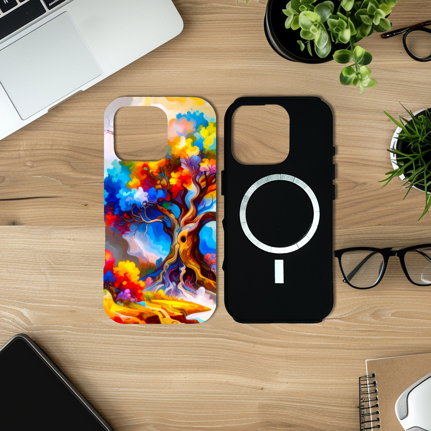 Old Oak Tree, MagSafe Tough iPhone Case, Full Wrap Technology, Crafted From Premium Polycarbonate, Unique Image...