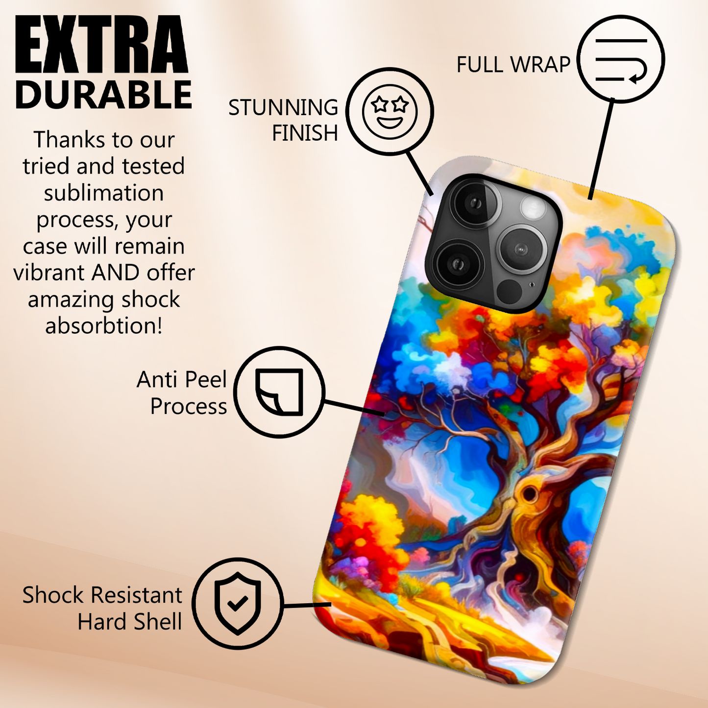Old Oak Tree, MagSafe Tough iPhone Case, Full Wrap Technology, Crafted From Premium Polycarbonate, Unique Image...