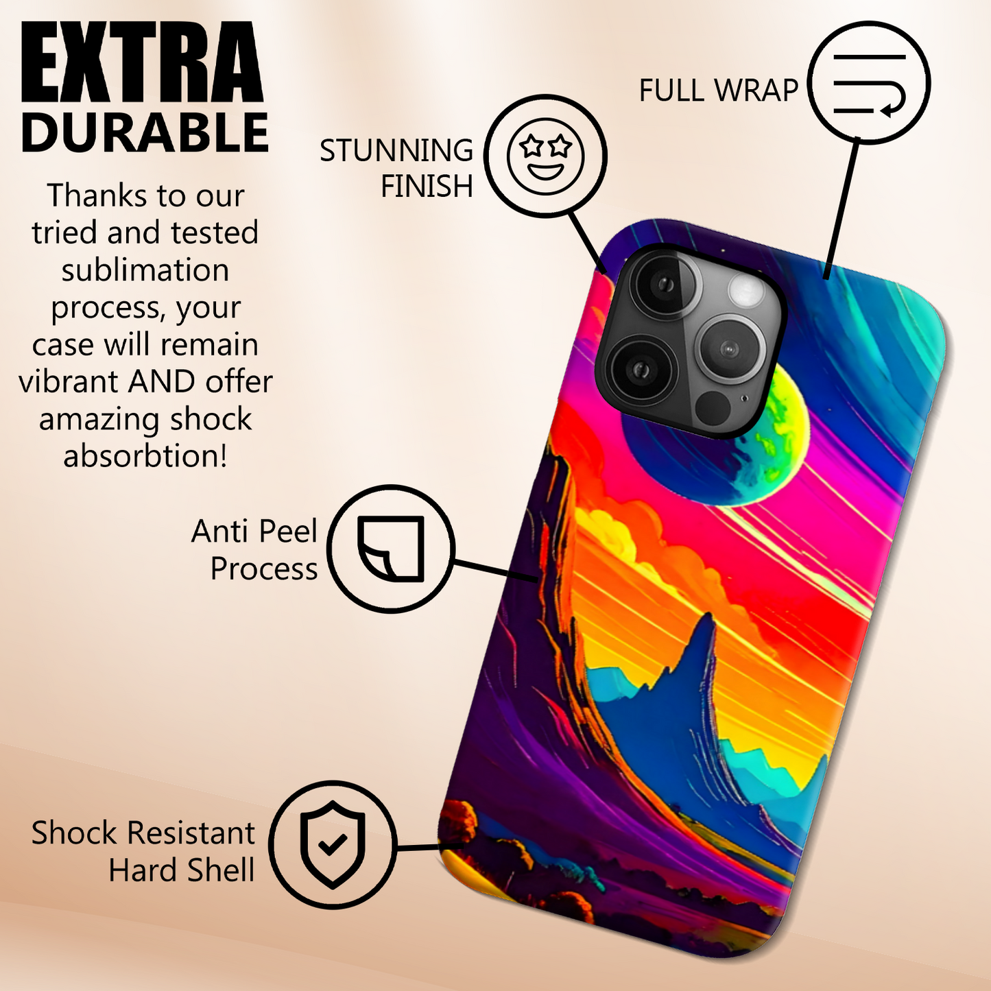 LunaScape LS1, MagSafe Tough iPhone Case, Full Wrap Technology, Crafted From Premium Polycarbonate, Unique Image...