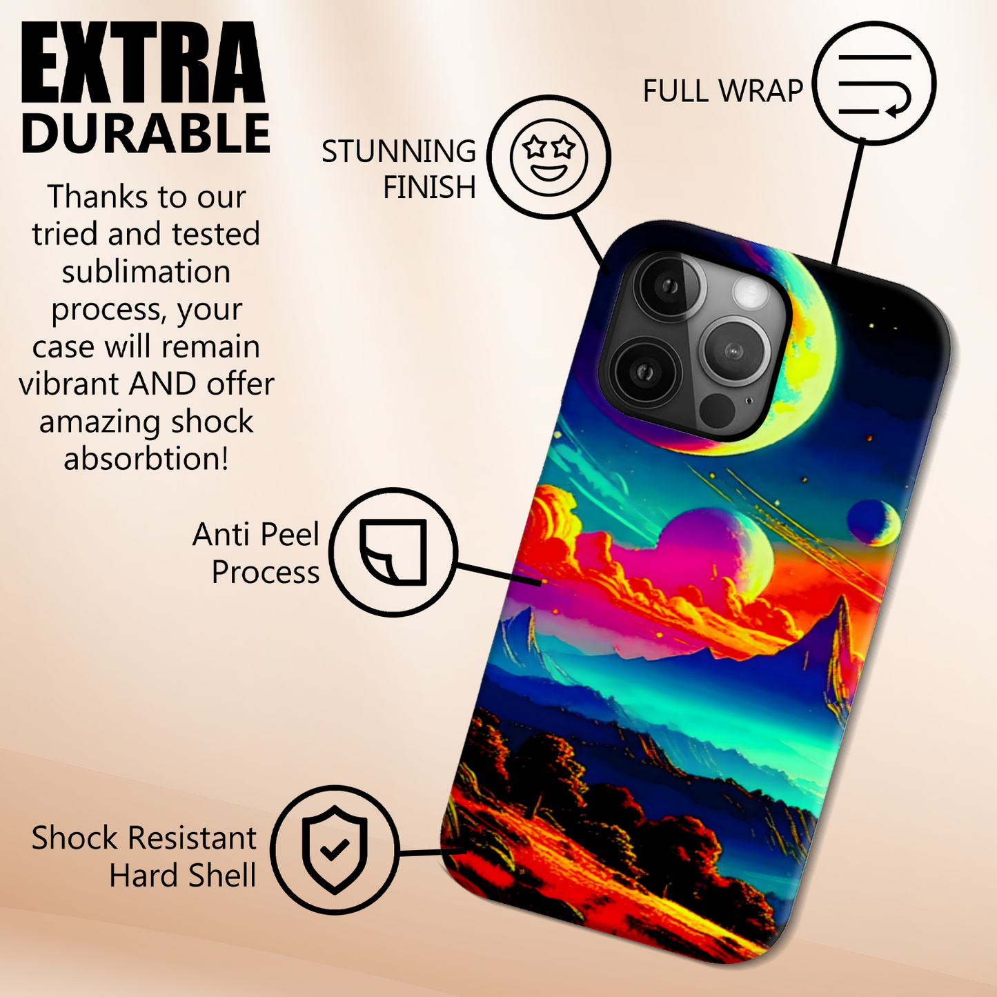 LunaScape LS2, MagSafe Tough iPhone Case, Full Wrap Technology, Crafted From Premium Polycarbonate, Unique Image...