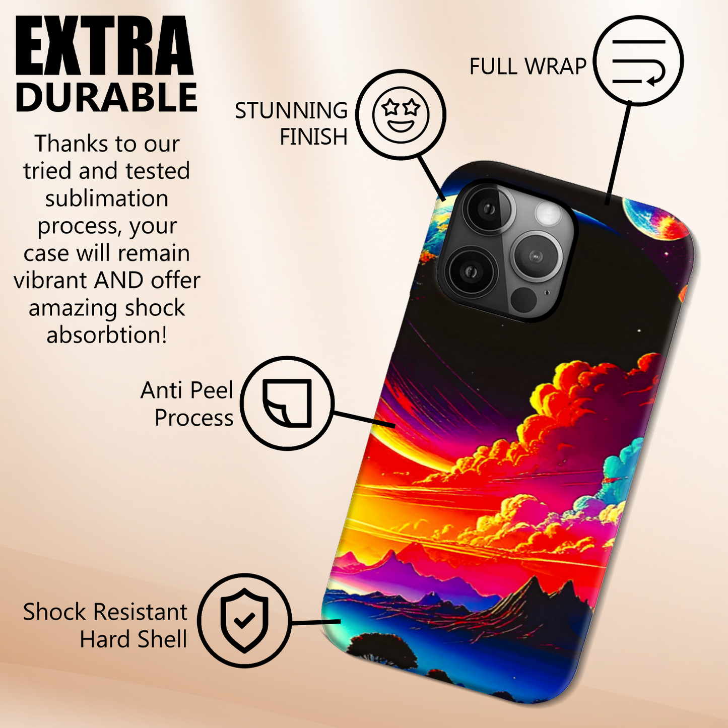 LunaScape LS3, MagSafe Tough iPhone Case, Full Wrap Technology, Crafted From Premium Polycarbonate, Unique Image...