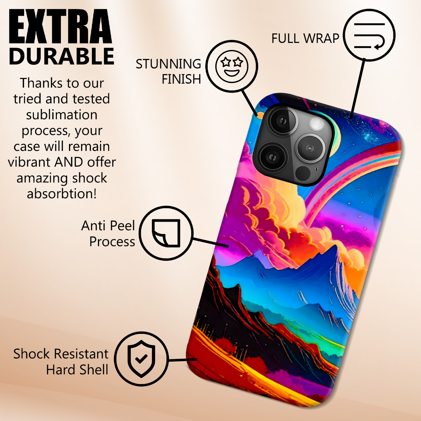 LunaScape LS4, MagSafe Tough iPhone Case, Full Wrap Technology, Crafted From Premium Polycarbonate, Unique Image...