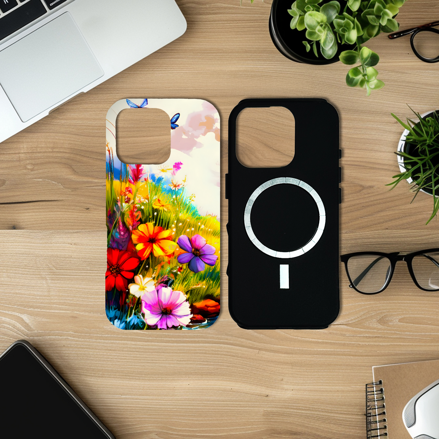 Wildflowers WF1, MagSafe Tough iPhone Case, Full Wrap Technology, Crafted From Premium Polycarbonate, Unique Image...