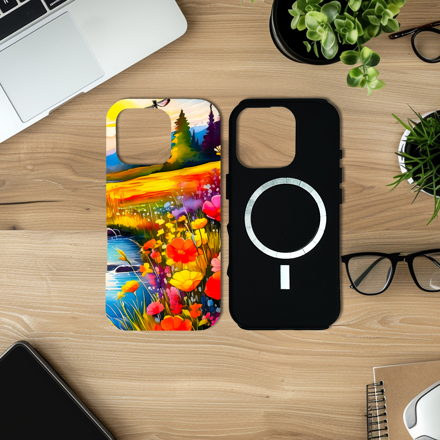 Wildflowers WF2, MagSafe Tough iPhone Case, Full Wrap Technology, Crafted From Premium Polycarbonate, Unique Image...