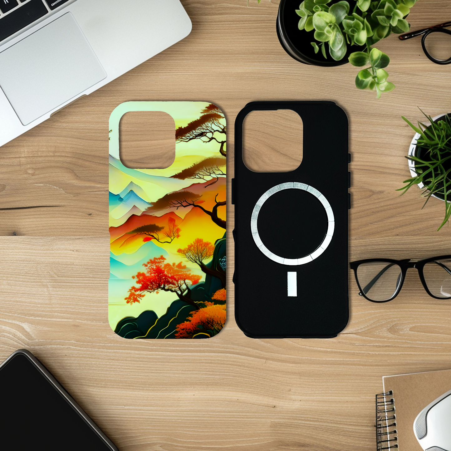 Japanese Landscape 2, MagSafe Tough iPhone Case, Full Wrap Technology, Crafted From Premium Polycarbonate...