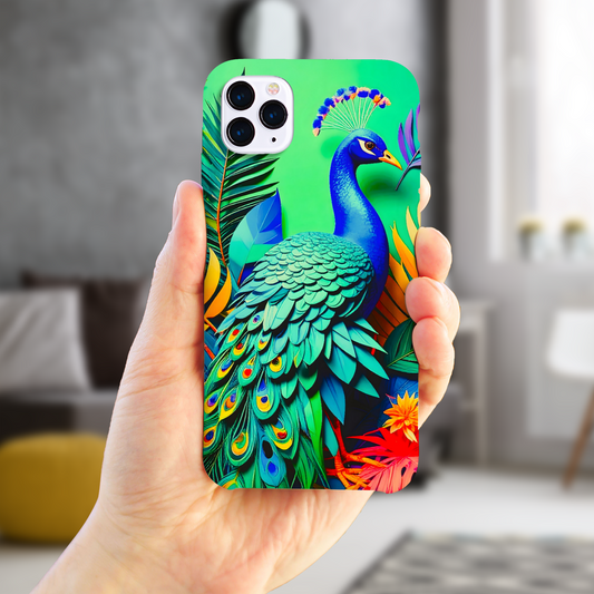Peacock 3, Slim Phone Case, Full Wrap Technology, Crafted From Premium Polycarbonate, Unique Image...