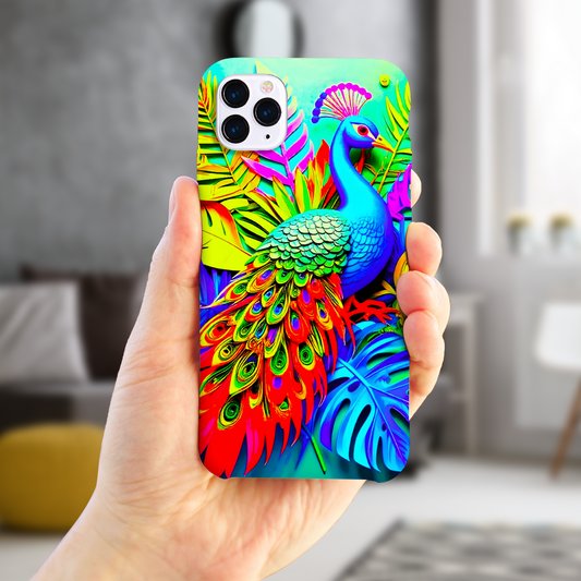 Peacock 4, Slim Phone Case, Full Wrap Technology, Crafted From Premium Polycarbonate, Unique Image...
