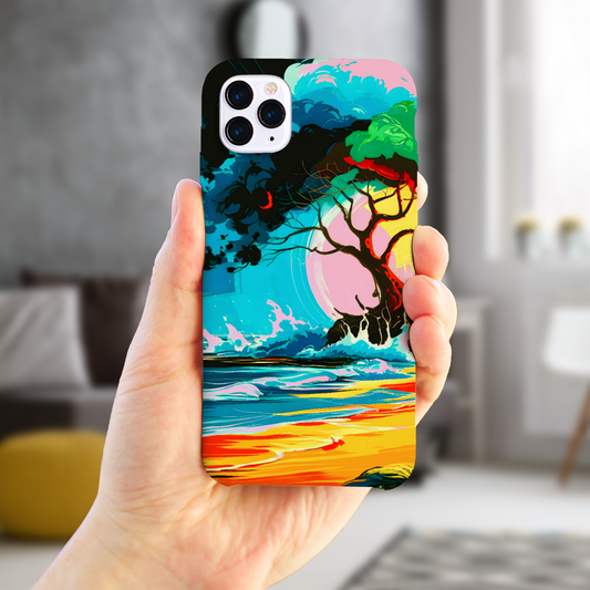 Tropical Beach 2, Slim Phone Case, Full Wrap Technology, Crafted From Premium Polycarbonate, Unique Image...
