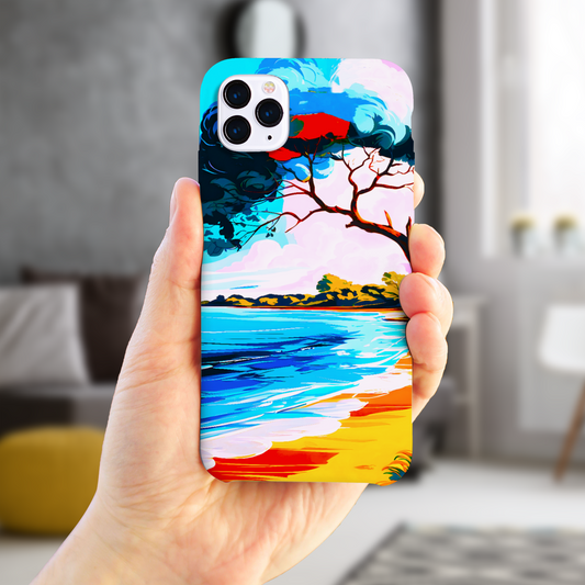 Tropical Beach 3, Slim Phone Case, Full Wrap Technology, Crafted From Premium Polycarbonate, Unique Image...