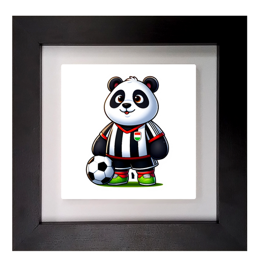 Panda Footballer 1, Ceramic Art print, Unique Image, Highly Detailed, Vibrant Colours, Depth Of Field, Great Gift Idea...