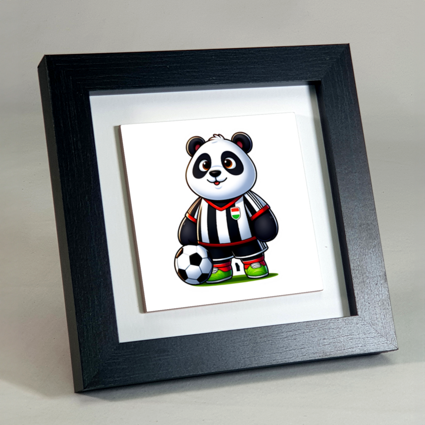 Panda Footballer 1, Ceramic Art print, Unique Image, Highly Detailed, Vibrant Colours, Depth Of Field, Great Gift Idea...