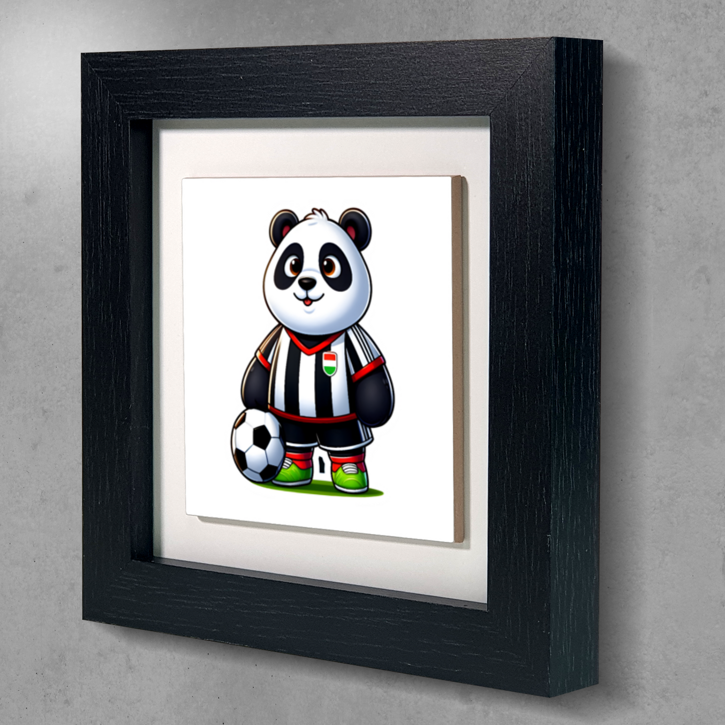 Panda Footballer 1, Ceramic Art print, Unique Image, Highly Detailed, Vibrant Colours, Depth Of Field, Great Gift Idea...