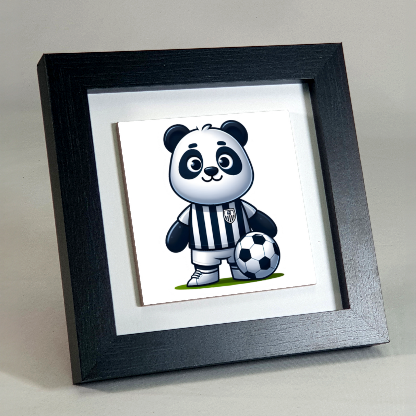 Panda Footballer 2, Ceramic Art Print, Unique Image, Highly Detailed, Vibrant Colours, Depth Of Field, Great Gift Idea...
