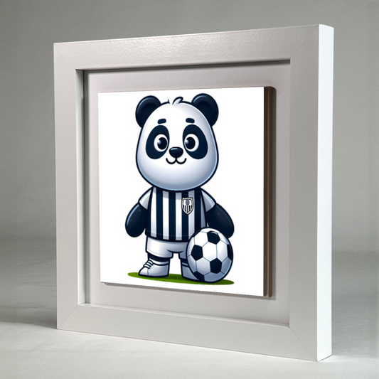 Panda Footballer 2, Ceramic Art Print, Unique Image, Highly Detailed, Vibrant Colours, Depth Of Field, Great Gift Idea...
