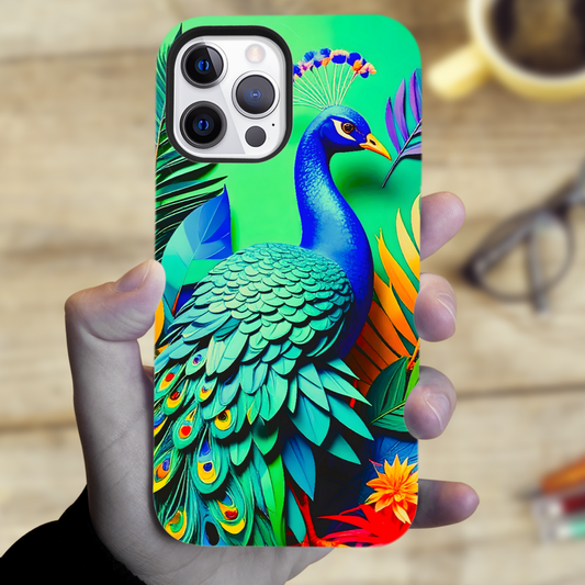 Peacock 1, Tough Phone Case, Full Wrap Technology, Crafted From Premium Polycarbonate, Great Gift Idea...