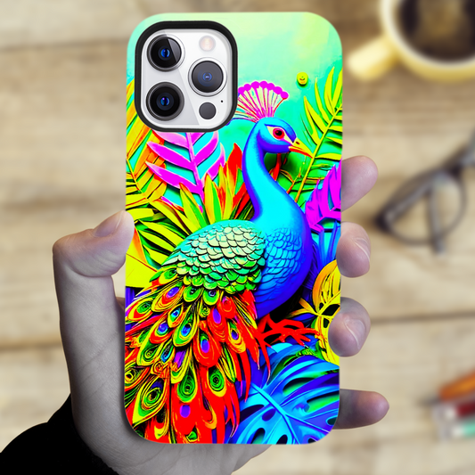 Peacock 3, Tough Phone Case, Full Wrap Technology, Crafted From Premium Polycarbonate, Great Gift Idea...