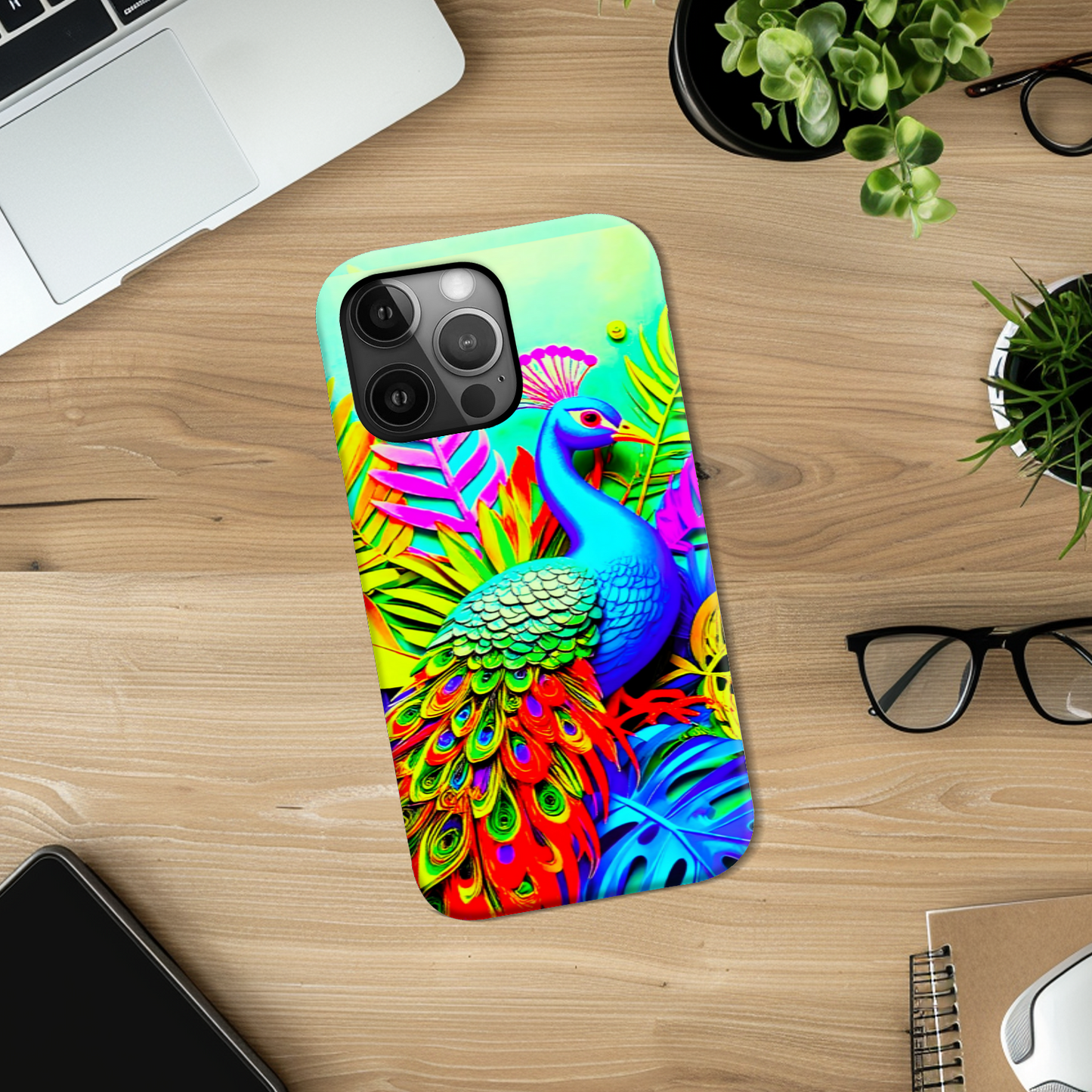 Peacock 3, Tough Phone Case, Full Wrap Technology, Crafted From Premium Polycarbonate, Great Gift Idea...