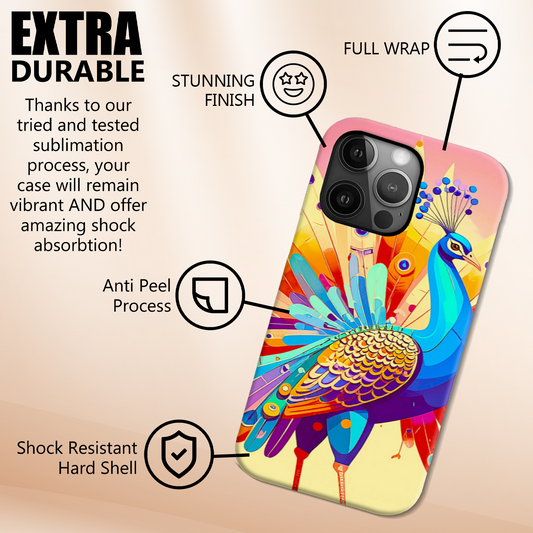 Peacock 4, Tough Phone Case, Full Wrap Technology, Crafted From Premium Polycarbonate, Great Gift Idea...