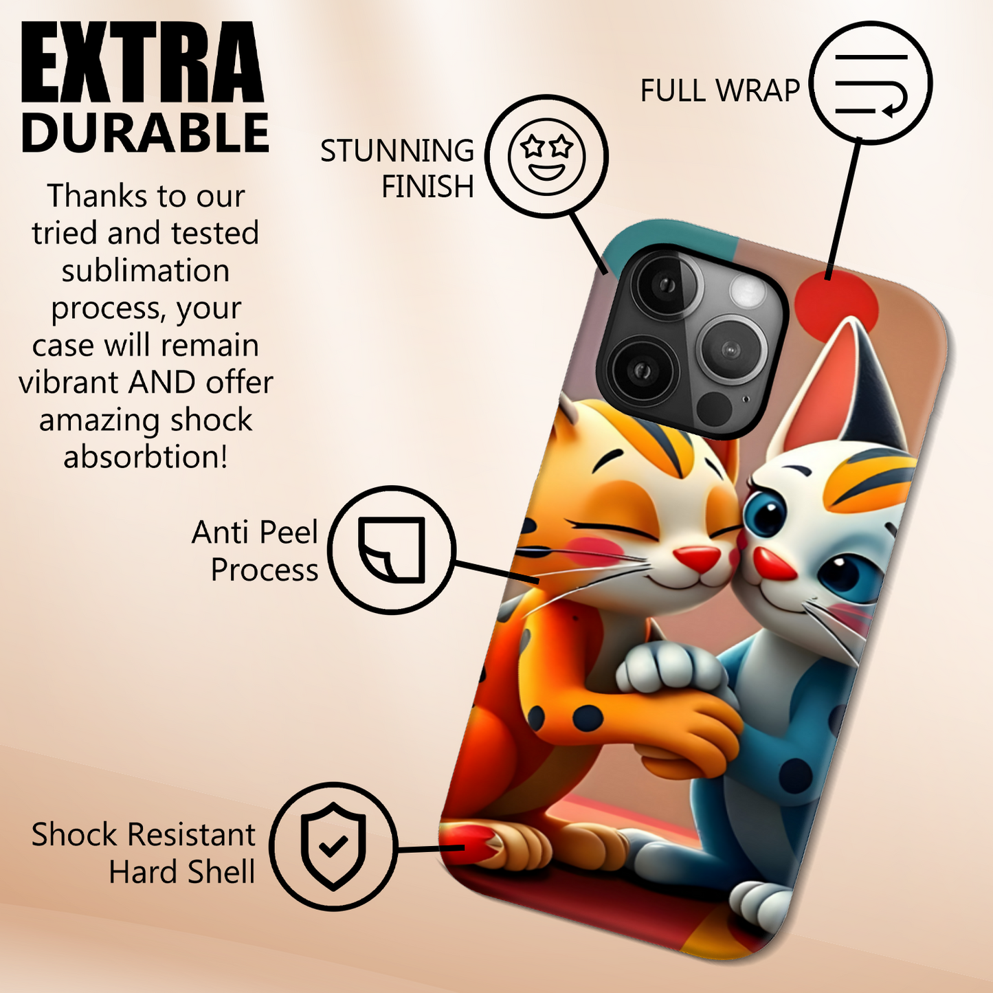Cat 2, Tough Phone Case, Full Wrap Technology, Crafted From Premium Polycarbonate, Unique Image...