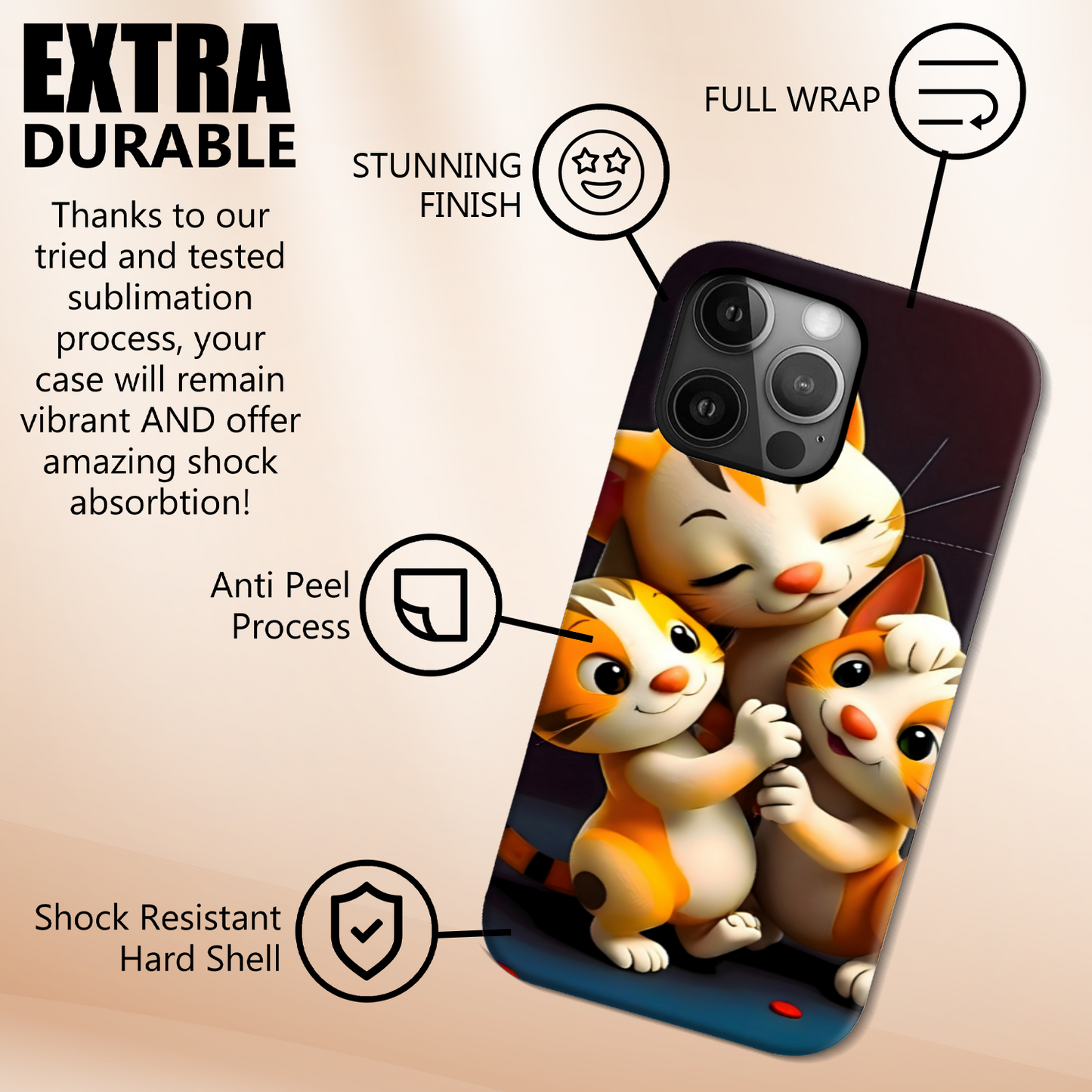 Cat 3, Tough Phone Case, Full Wrap Technology, Crafted From Premium Polycarbonate, Unique Image...